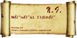 Nánási Ildikó névjegykártya